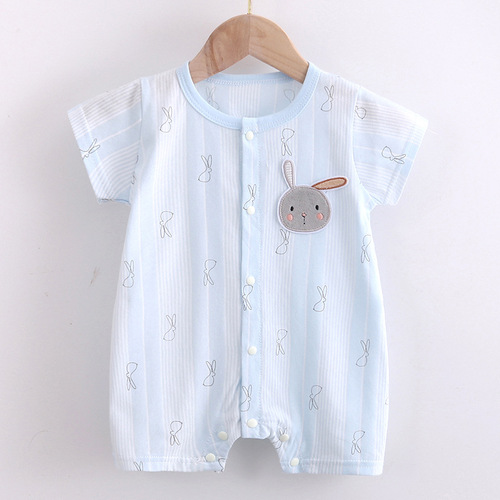 Mengyingcai  summer new 0-3 short-sleeved jumpsuit newborn clothes thin section romper
