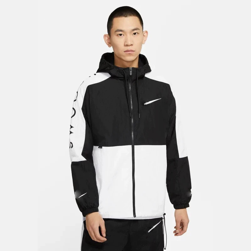 Cross-border fashion color-block trench coat for men and women, trendy and versatile hooded top for spring and autumn Cross-border fashion color-block trench coat for men and women, trendy and versatile hooded top for spring and autumn