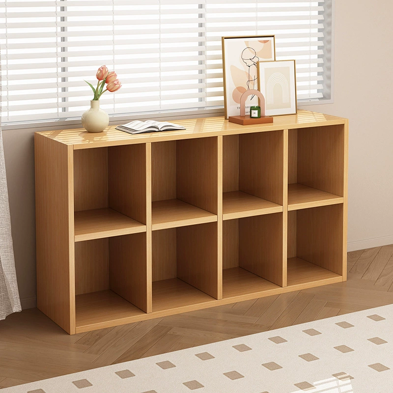 Книжная полка Стеллаж для хранения Напольный Низкий шкаф Клетчатый шкаф Бытовой многослойный восьмисекционный шкаф Студенческий шкаф для хранения Книжный шкаф