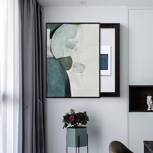 Modern Nordic electrical panel decoration painting conceals distribution box circuit breaker low power main switch hanging picture flip wall art