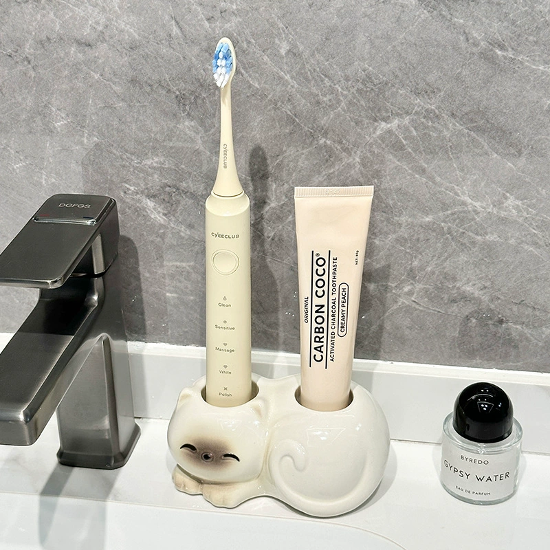 Сиамский кот мойка столик электрическая зубная щетка стойка для зубной пасты высокого класса легкий роскошный ванная комната раковина керамическая стойка для хранения