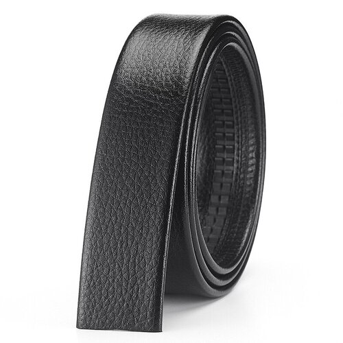 Men's PU Durable Scratch-Resistant Lychee Pattern Epoxy Belt without Buckle, Casual Versatile Trouser Belt, Wholesale