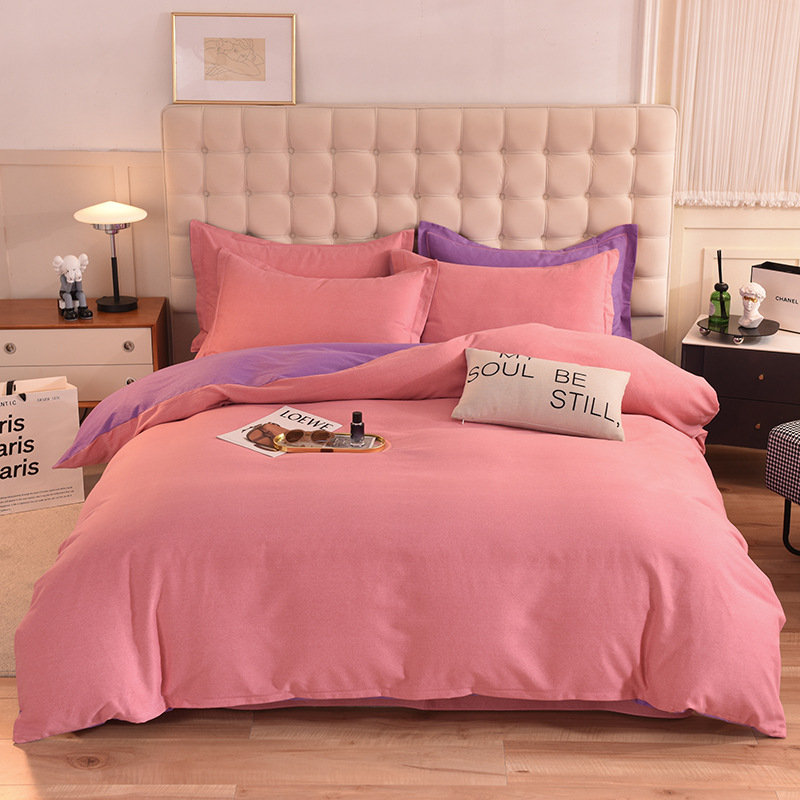 純綿厚手で毛を磨いた純色の豪華なシーツは4点セットの秋冬布団カバーの寝具は3点セットです。