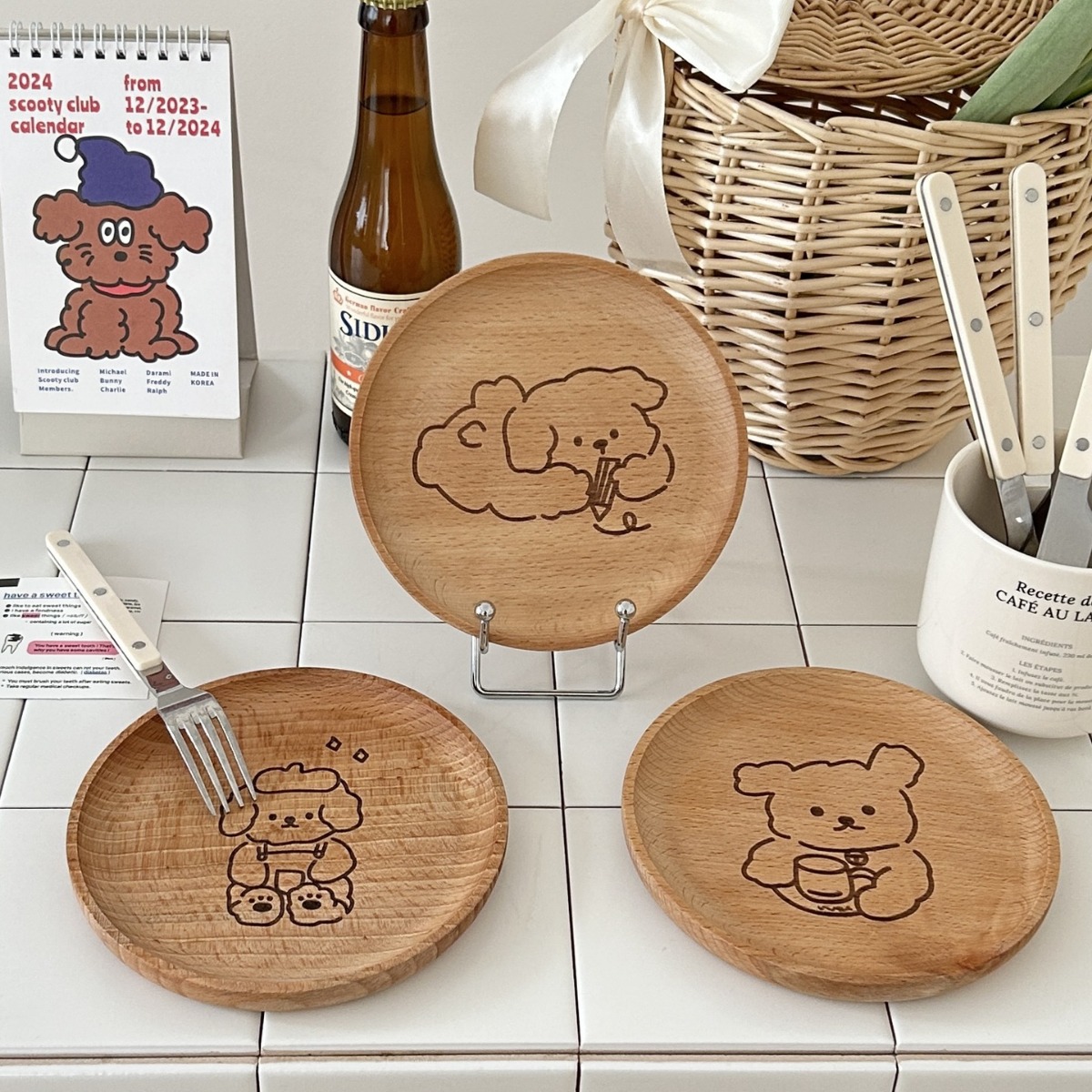 【Junjin Bamboo】Level 1 Beech Wood Plate Decor Plate Food Grade Tableware Wood Products Instagram Xiaohongshu Compatible