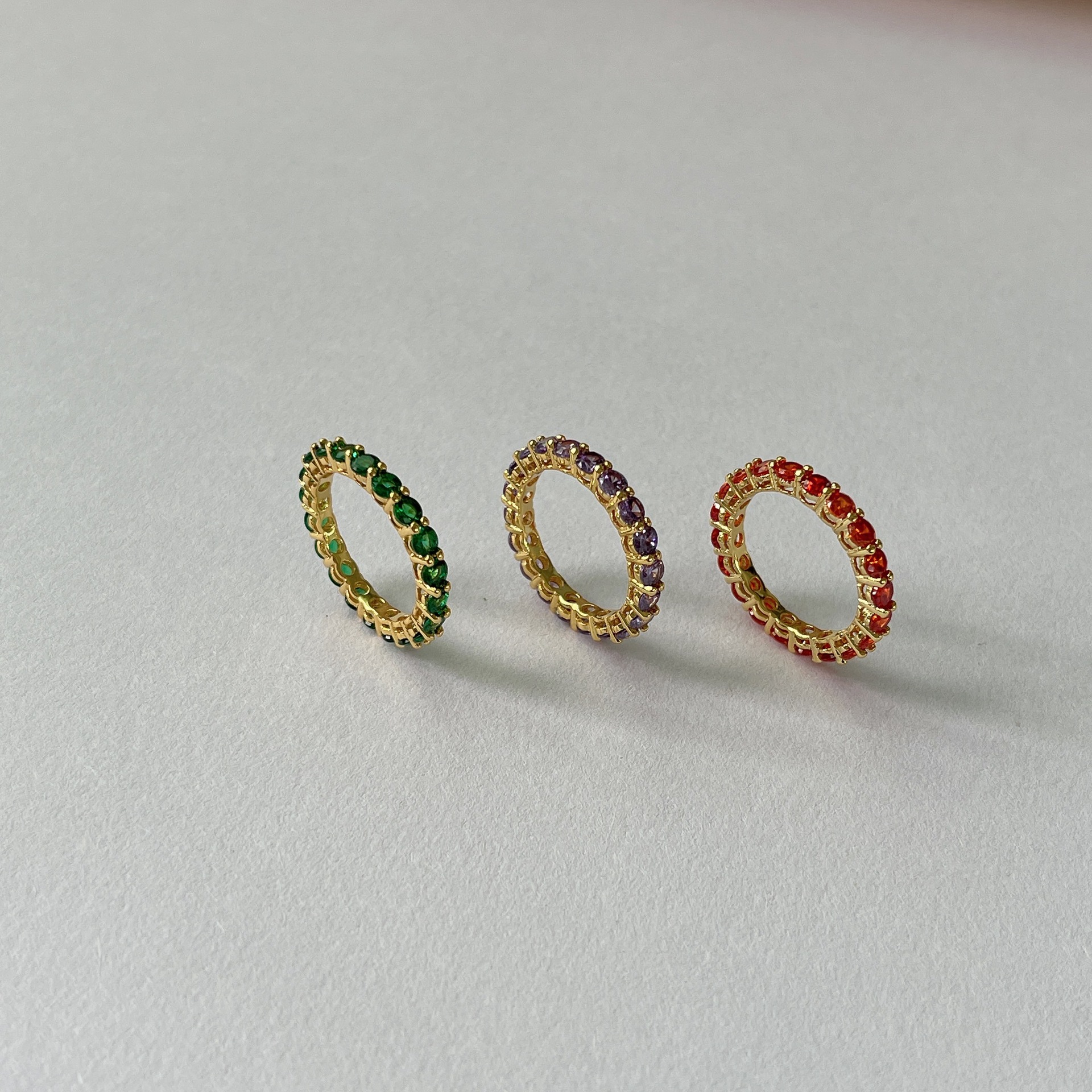 Fashion Geometric Copper Inlay Zircon Rings 1 Piece