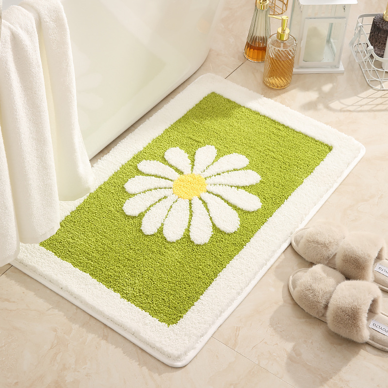 Cross-Border Hot Selling Small Fresh Imitation Cashmere Absorbent Carpet for Home Bathroom Bathroom Entrance Easy Care and Stain-Resistant Floor Mat