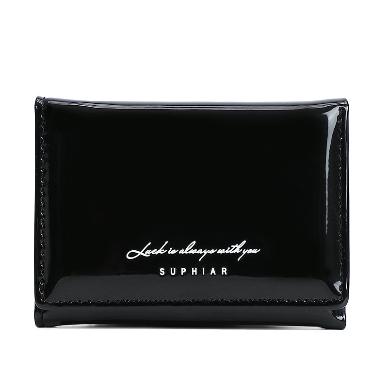 Promoción de la billetera de cuero PU alumno ultra delgado pequeña billetera de tres pliegues de viaje diario simple billetera de mujer personalizada