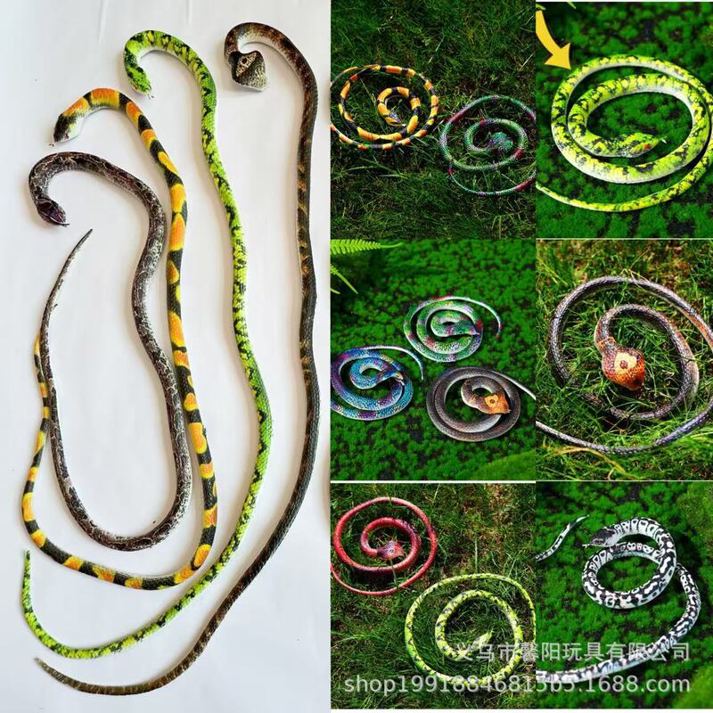 3D Print Simulation Snake Trick Scary Cobra Fake Snake Children Animal Prank Soft Snake New Strange Stall Toy