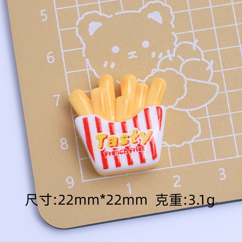 美味薯条食玩卡通diy饰品配件洞洞鞋扣材料奶油胶树脂小配件批发|undefined