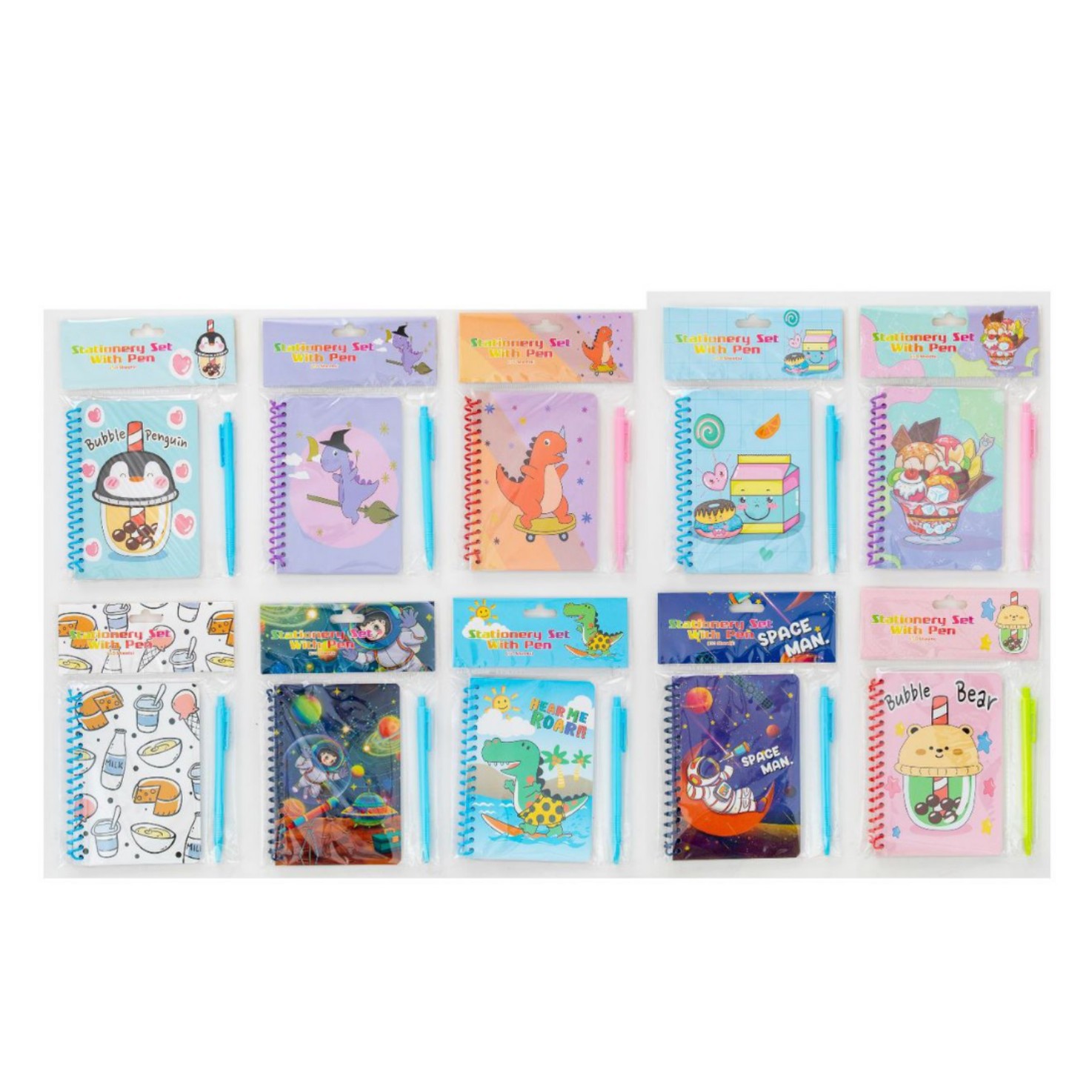 A6 dibujos animados lindos de plástico bobina sola lateral transversal línea interna de bolsillo de estudiantes portátil bobina de cuaderno de notas