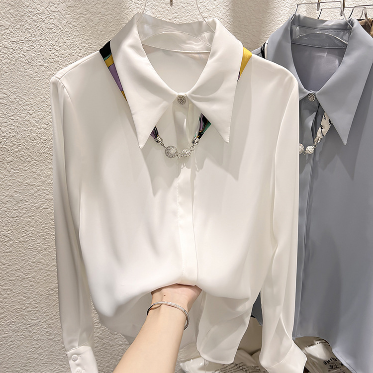 Elegant solid color thin long-sleeve