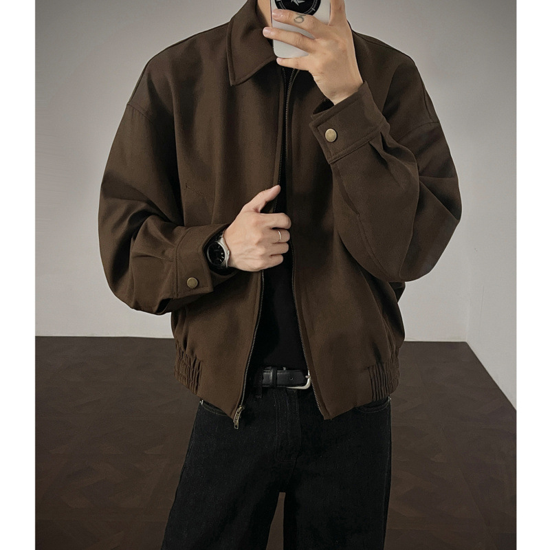 Autumn American Style Jacket Brown Lapel Short Jacket Men H1149 Special 575 Autumn American Style Jacket Brown Lapel Short Jacket Men H1149 Special 575