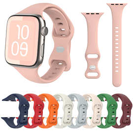 适用于苹果Watch Ultra 9876543210代小蛮腰八字扣蝴蝶扣硅胶表带