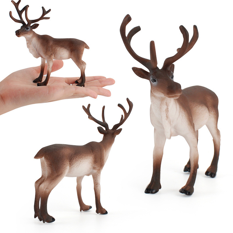 Transfronteriza de exportación infantil simulación educativa modelo animal de bosque estático Reno alce Navidad adornos cognitivos Juguetes