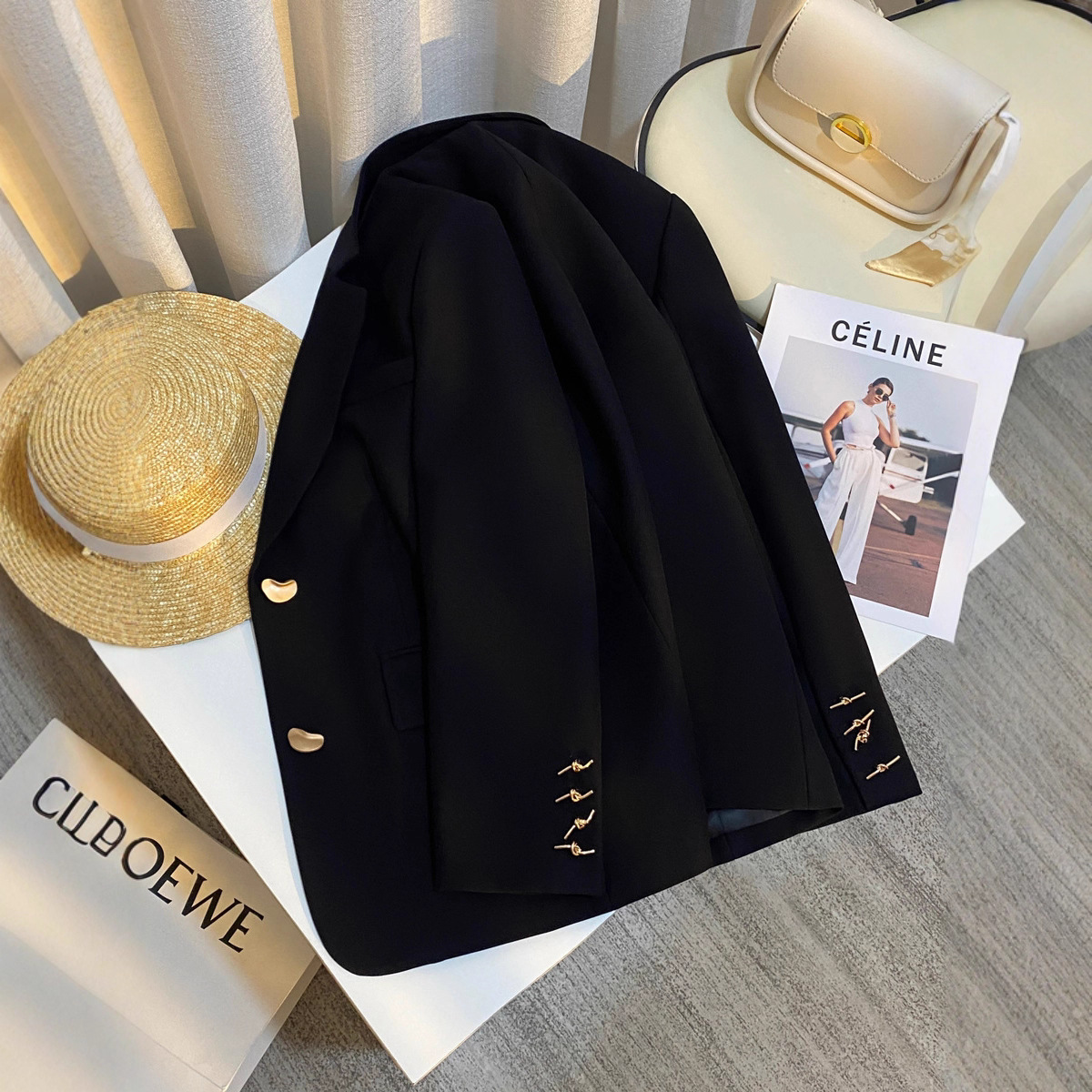 High-End Design Black Suit Jacket for Women 2025 Spring & Fall New Style This Year's Popular Simple Fashion Versatile Suit