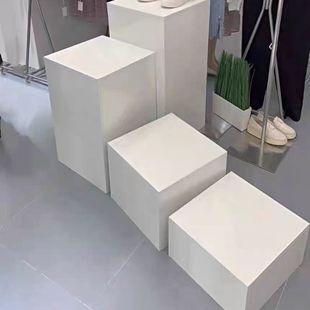 White Square Wooden Display Table Window Display Table Handicraft Product Display Cabinet Model Base