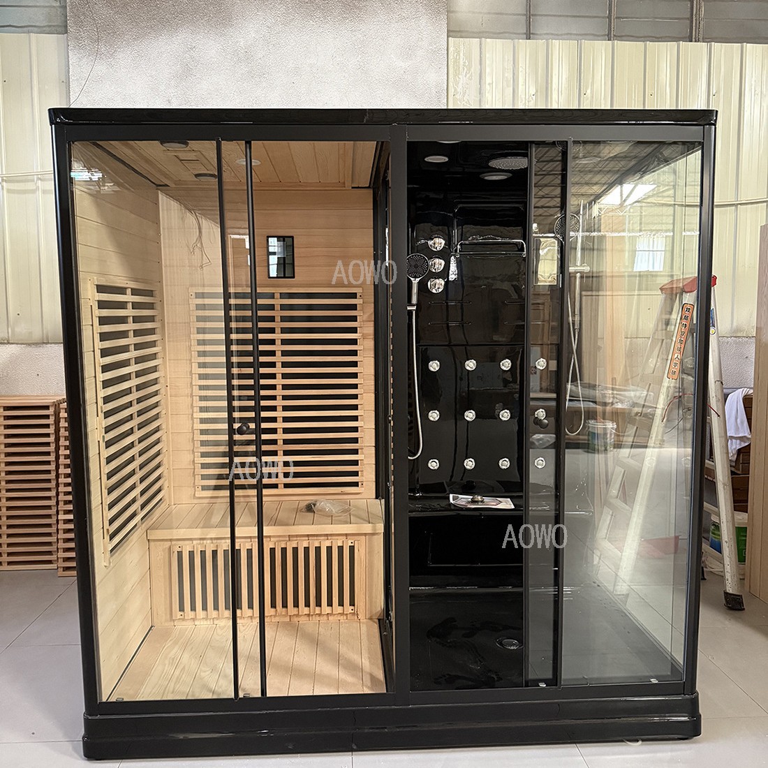 Comercio exterior exportación de calor infrarrojo lejano combinación de ducha seca y húmeda integrada sala de vapor húmedo sala de vapor húmedo separación seca y húmeda