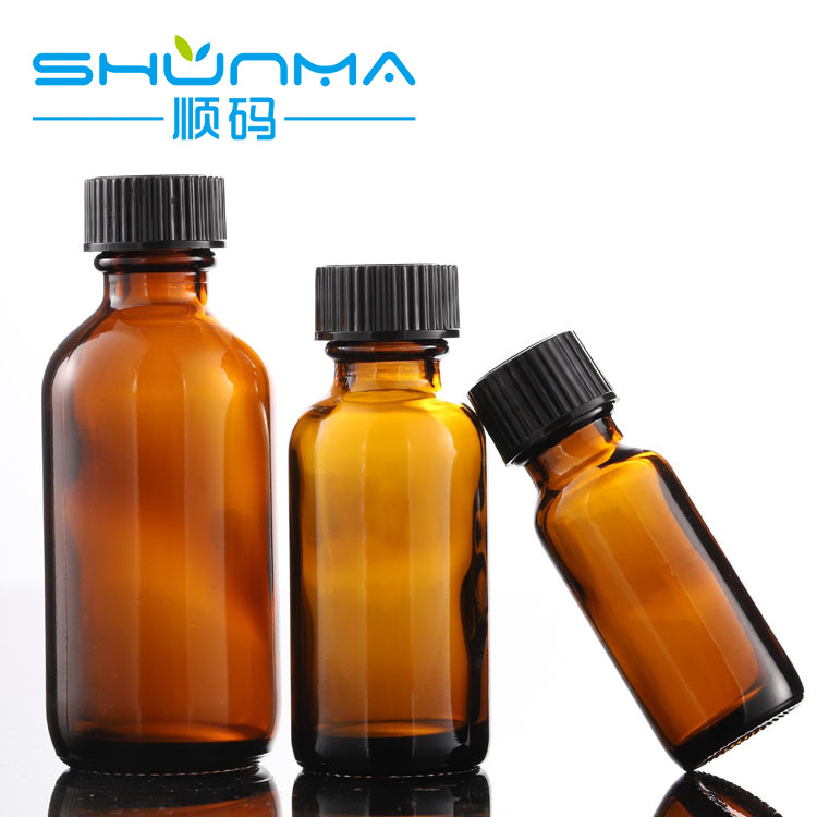 顺码现货 1oz波士顿瓶 60ml棕色精华原液分装瓶 茶色玻璃精油瓶