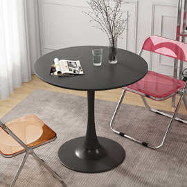 北欧简约小圆桌ins奶茶店咖啡桌洽谈桌子小户型餐桌喇叭腿休闲桌