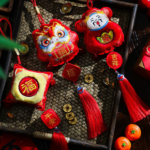 Fu Zi Lion Dance Hanging Decoration 2025 Year of the Snake New Year Pendant Decoration Spring Festival Living Room Festive Atmosphere Scene Arrangement for New Year