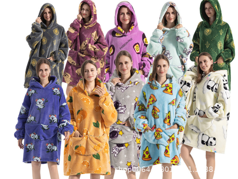 New Autumn and Winter Blanket Cold-proof Clothing Hooded Lazy People Extra-large Widened Adult Men and Women Couple Extra-large Warm Sweat