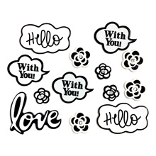 亚克力字母牌镶钻玫瑰花贴片DIY发夹服饰包包饰品配件花朵刘海