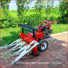 多档调节皇竹草收割机甘蔗高粱割杆机全自动柴油小型大豆割晒机
