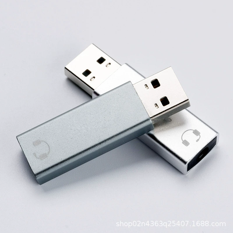 Внешний аудиоконвертер для компьютера из алюминиевого сплава, гарнитура, 2-в-1, звуковая карта без привода с одним отверстием, подключи и работай