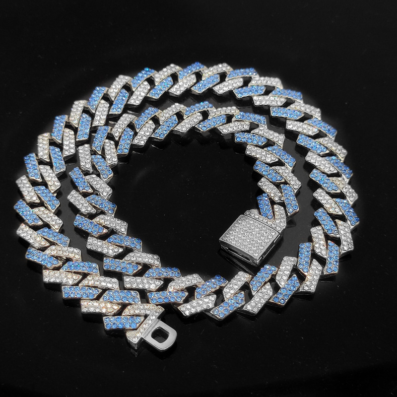 15mm flip farbige kubanische Kette modische und coole Männer voller Diamant_voghion.com