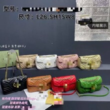 G家包包菱格绣线马蒙女包双G链条包经典单肩斜挎包轻奢百搭女士包