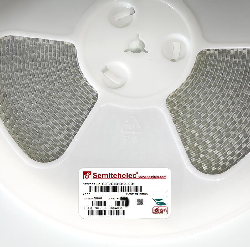 GDT/SMD1812-601 贴片陶瓷放电管1812 600V SEMITEH 全新原装正品