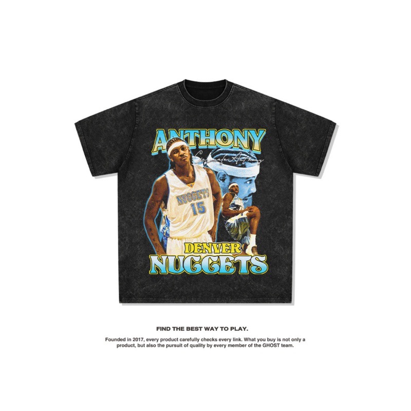 Antony American Star camiseta callejera hip-hop marca de tendencia impresión retro hacer viejos lavado pesado suelto mangas cortas image 1