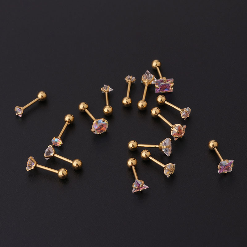 Ear Cartilage Rings & Studs Simple Style Geometric 316 Stainless Steel  Plating display picture 2