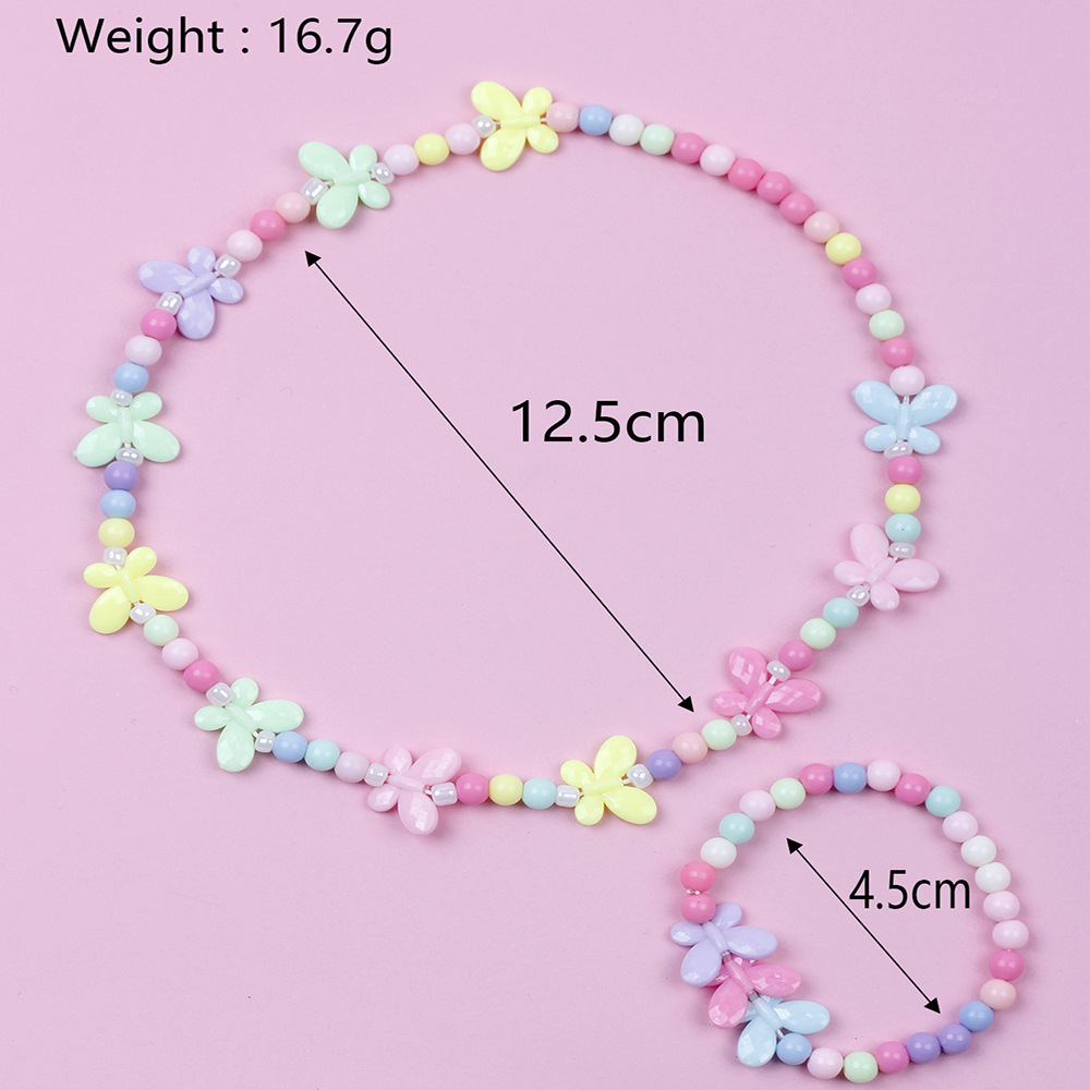 Korean Style Butterfly Plastic Beaded Bracelets Necklace