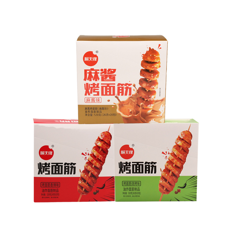 顺天缘烤面筋26g*20包整盒装香辣烧烤味零食便利店进货辣味小零食