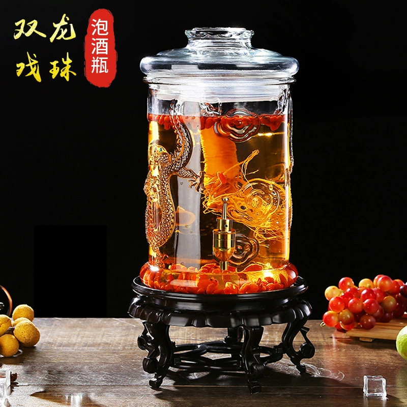 Бутылка вина Shuanglong Винная банка 10 кг 15 кг 20 кг Контейнер для самостоятельного заваривания винограда Стеклянная бутылка женьшеня