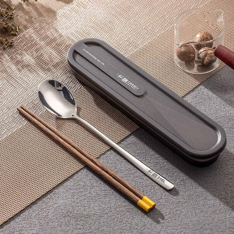 Guangyi 316L Chicken Wing Wood Stainless Steel Portable Tableware Set Accessible Luxury Business Trip Outdoor Work with Rice Chopsticks Guangyi 316L Chicken Wing Wood Stainless Steel Portable Tableware Set Accessible Luxury Business Trip Outdoor Work with Rice Chopsticks