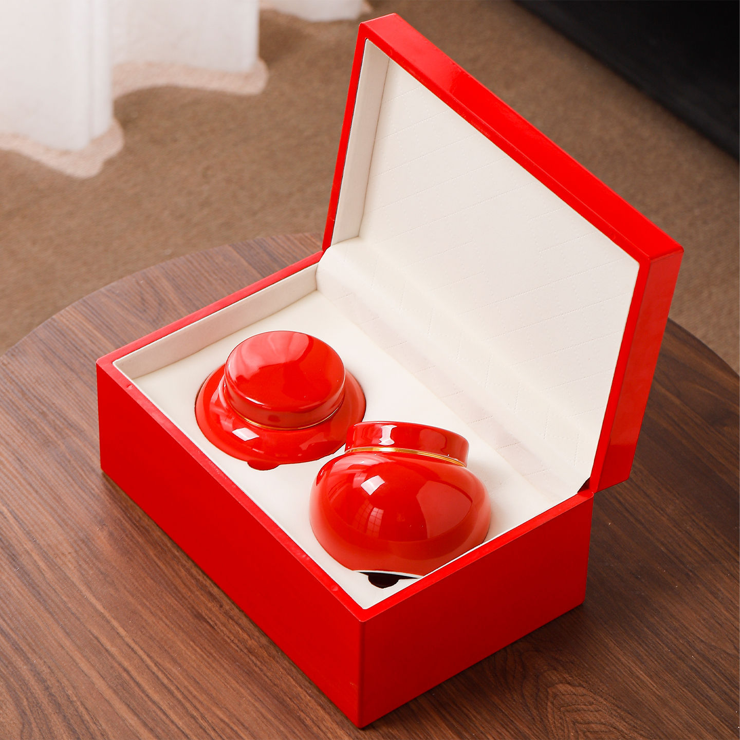 高档烤漆木盒陶瓷茶叶礼盒空盒利川红恩施玉露古树红茶包装空盒