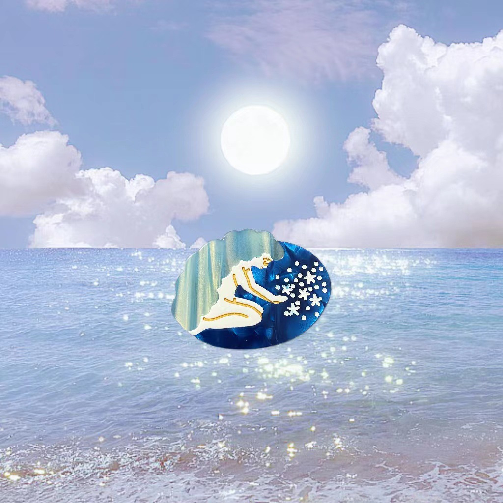 Avancerad sjöjungfru ättiksyraklämma personlig hårnål för flicka Luxemburg drömplanet hajklämma sidoklämma hårnål_voghion.com