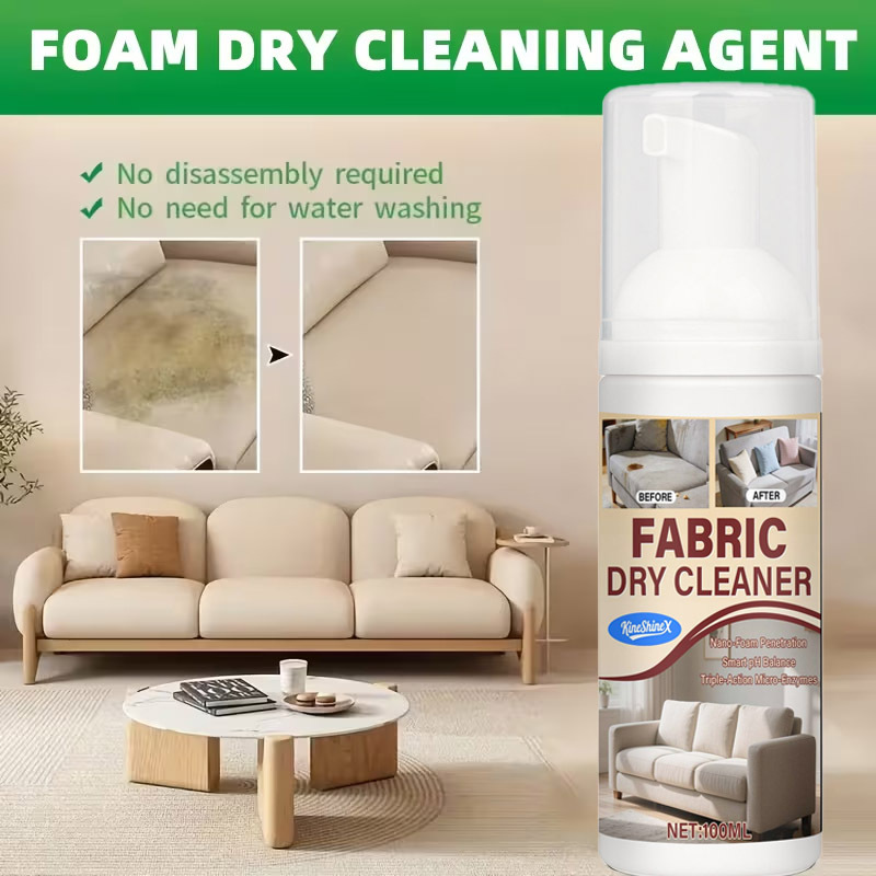 Fabric Sofa Cleaner, No-Rinse Stain Remover, Powerful Cleaning Agent, No-Disassembly Required, Household Mattress, Fabric, Carpet Dry Cleaning Agent