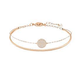 라켓 로즈 골드 및 화이트 다이아몬드 브레이슬릿