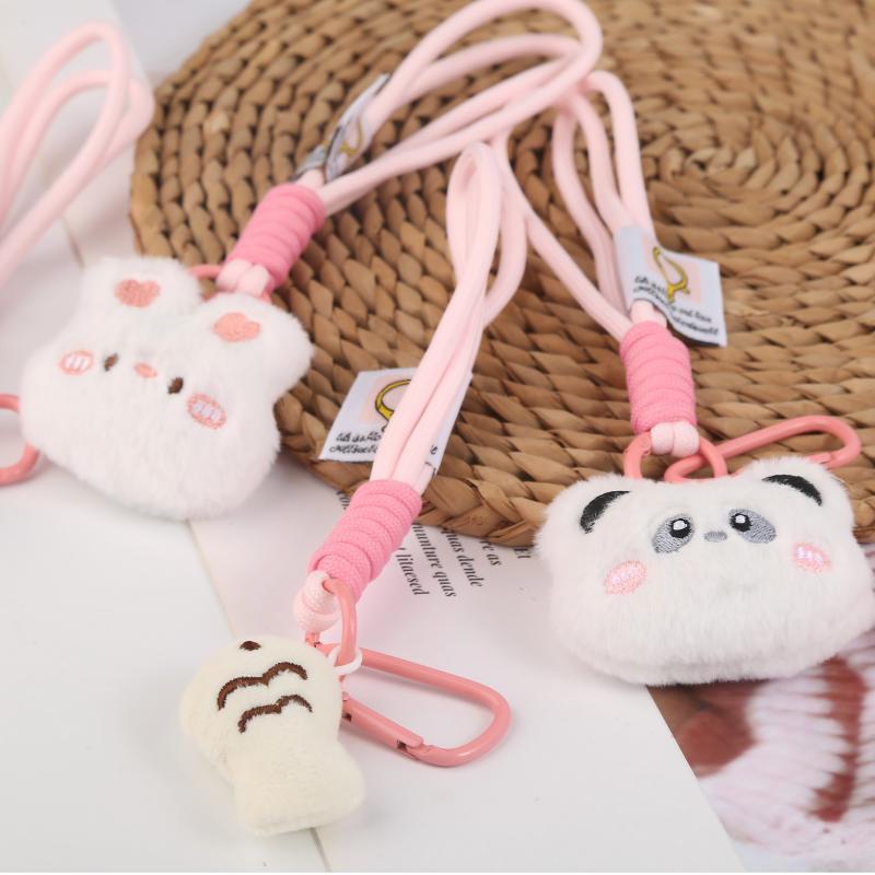 Caricatura niña corazón felino oso colgante muñeca llavero colgante bolso colgante accesorios de cadena de teléfono móvil