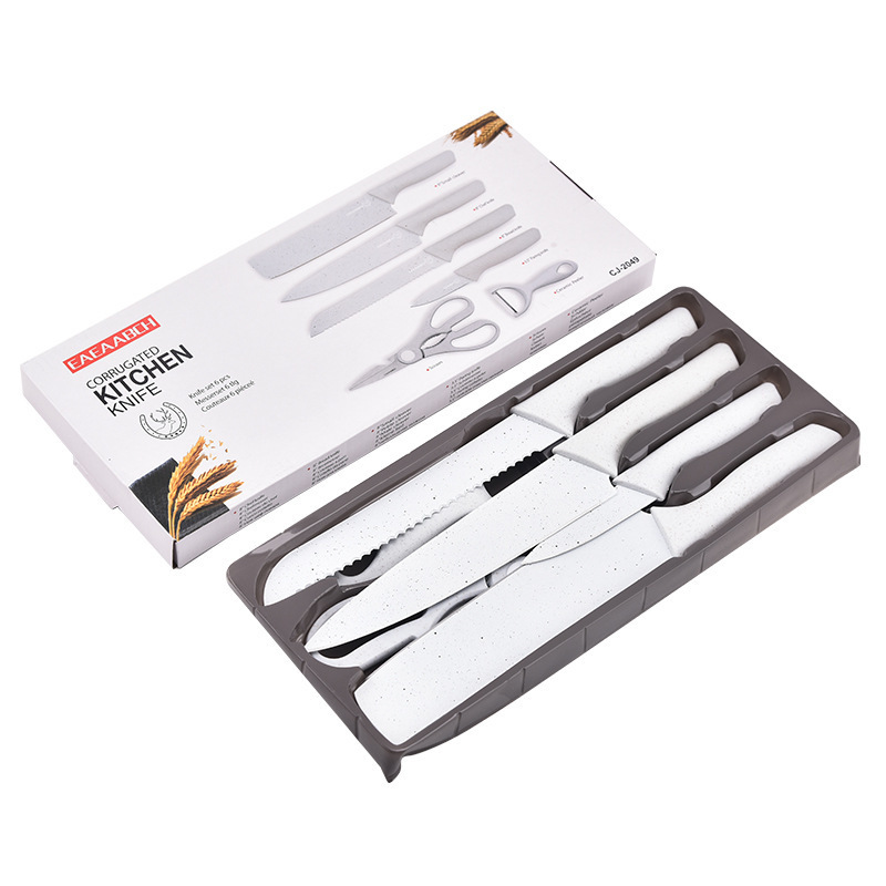 Fabricantes transfronterizos de utensilios de cocina de acero inoxidable color sólido conjunto de utensilios de cocina conjunto de cuchillos