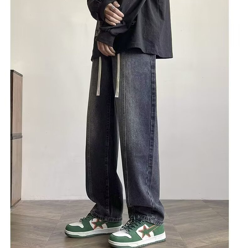 Vaqueros para hombre 2024 marca de moda de primavera y otoño americano recto suelto traje de trabajo para niños pantalones casuales anchos