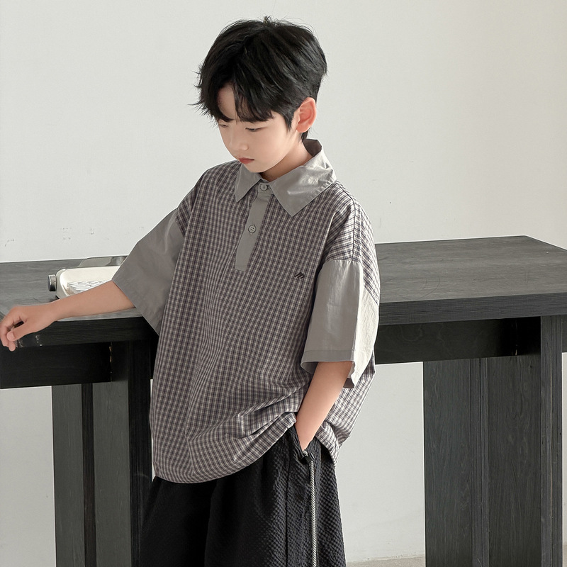 Boys' Polo Shirt Short-Sleeved T-Shirt 2026 New Style Medium and Large Children's Summer Clothing Thin Boys' Summer Tops T-Shirt Trendy Boys' Polo Shirt Short-Sleeved T-Shirt 2026 New Style Medium and Large Children's Summer Clothing Thin Boys' Summer Tops T-Shirt Trendy