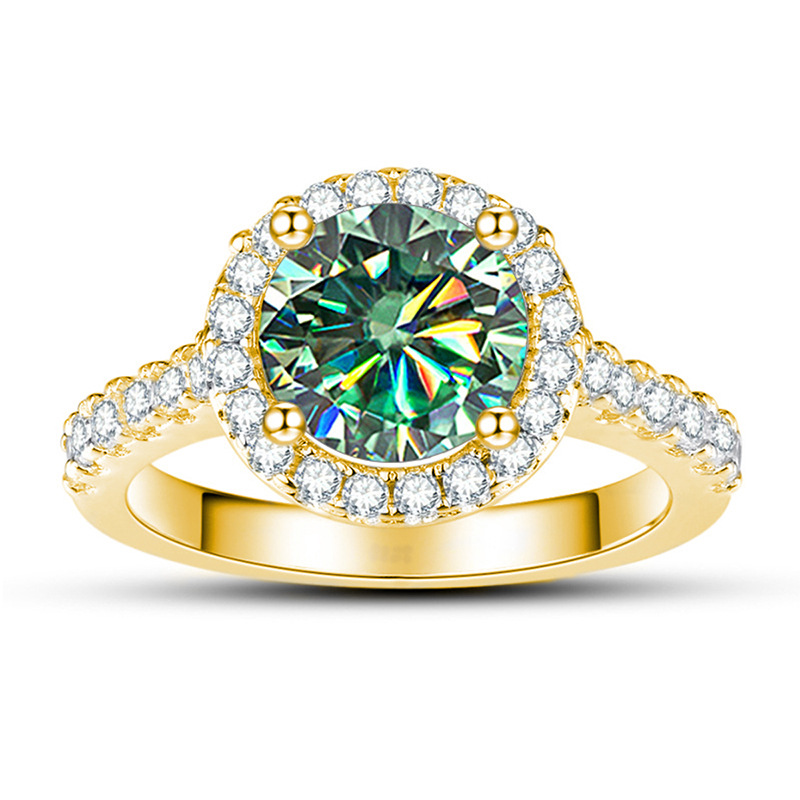 1 quilate 6.5mm anillo de diamante de color oro anillo de diamante de plata S925 propuesta de matrimonio anillo de mujer explosivo lote