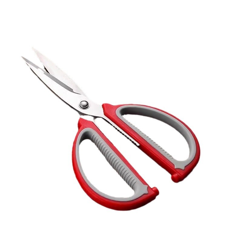 스테인레스 스틸 강한 가위 꽃 가위 주방 가위 스테인레스 스틸 봉제 가위 가정용 고무 손잡이 가위