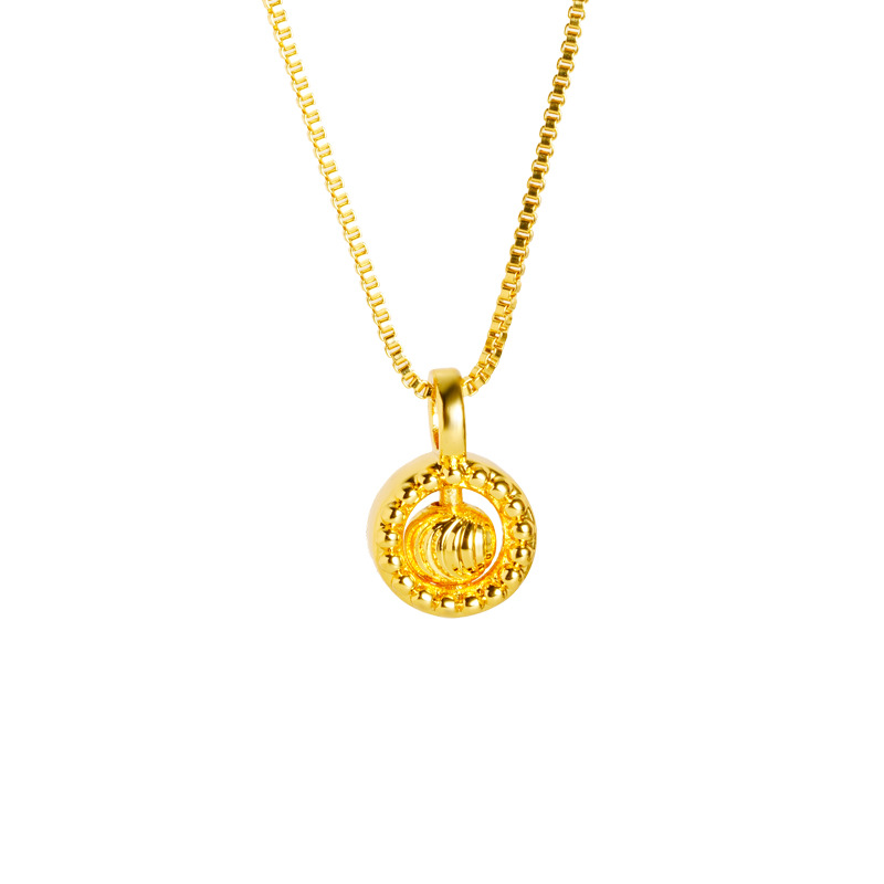 Nuevos productos de lujo ligero oro de cobre de oro anillo de ojo de gato giratorio collar accesorios al por mayor