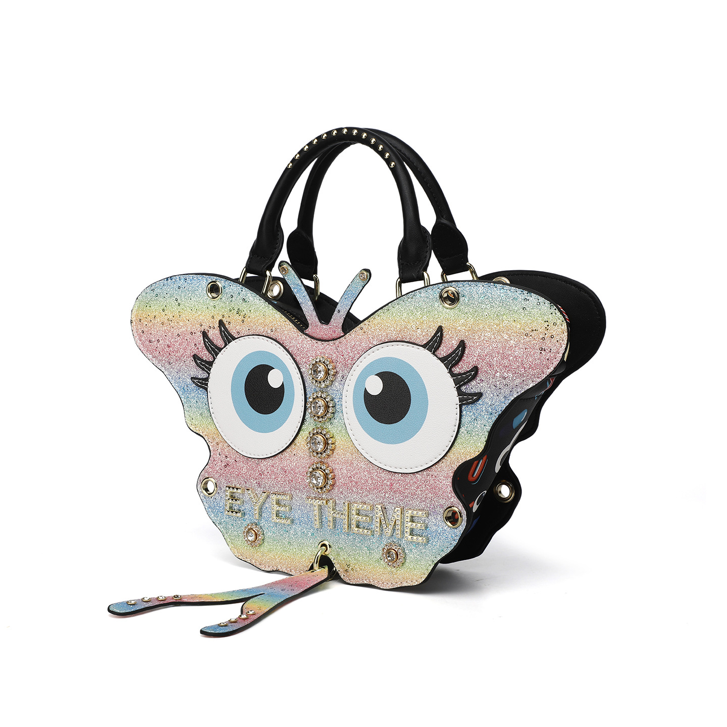 Diseño de impresión de mujer novedosa sensación de nicho colorido bolso de moda multipropósito oblicuo bolsa de mariposa 2855 #