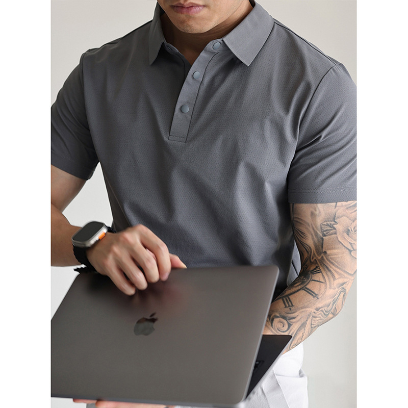 [7A Antibacterial + Anti-Uv Sunscreen] Cool Solona Lightweight Quick-Drying Short-Sleeved Polo Lapel Business Sports T-Shirt Summer